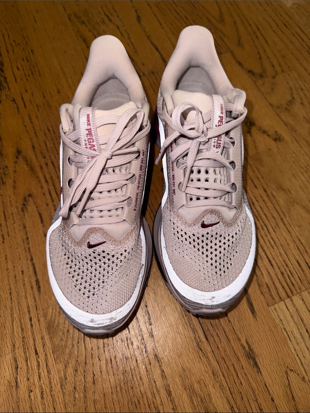 Nike Women's Pegasus Light Pink and Maroon Athletic Running Shoes